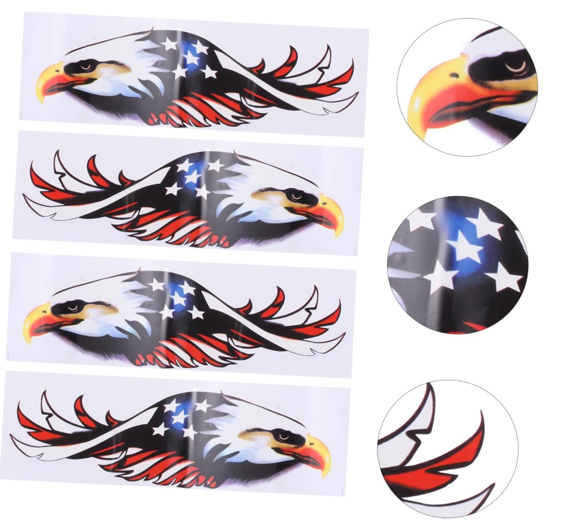 სტიკერი არწივის თავი ამერიკის დროშის ფერებში 29x9 სმ (წყვილი)